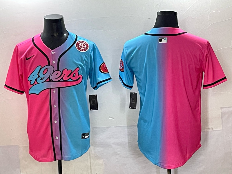 Men 2025 San Francisco 49ers blank Pink Blue pink Nike Limited NFL Jersey 005->los angeles dodgers->MLB Jersey